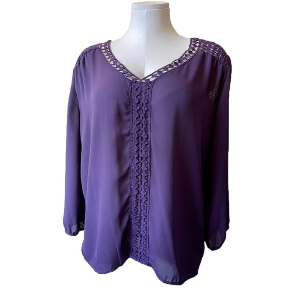 Papermoon Purple Lace Trim Blouse